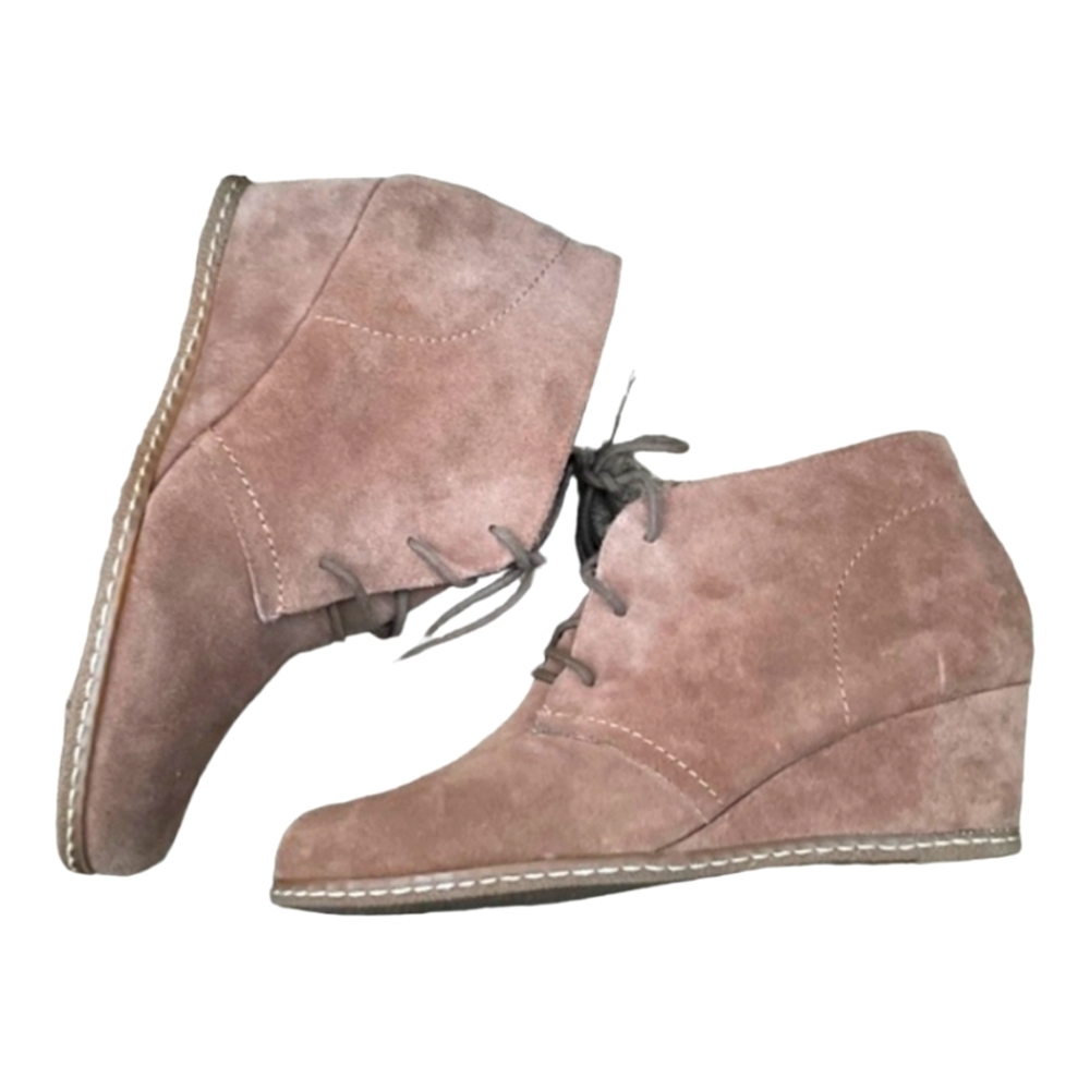 Franco Sarto Achen Wedge Leather Suede Boots Size 8 classic Bohemian city